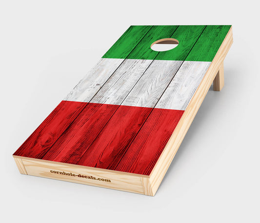 Italian Flag Distressed Cornhole Wrap Design