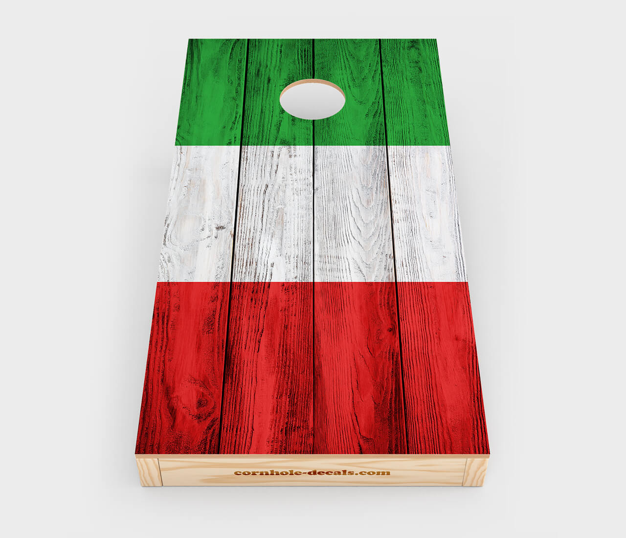 Italian Flag Distressed Cornhole Wrap Design