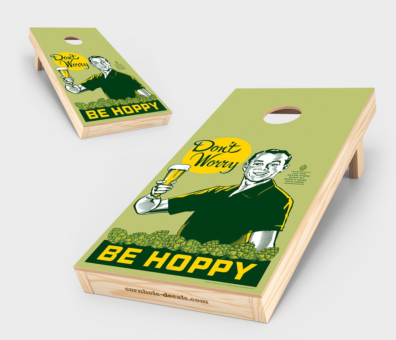 Don’t Worry. Be Hoppy. Cornhole Set