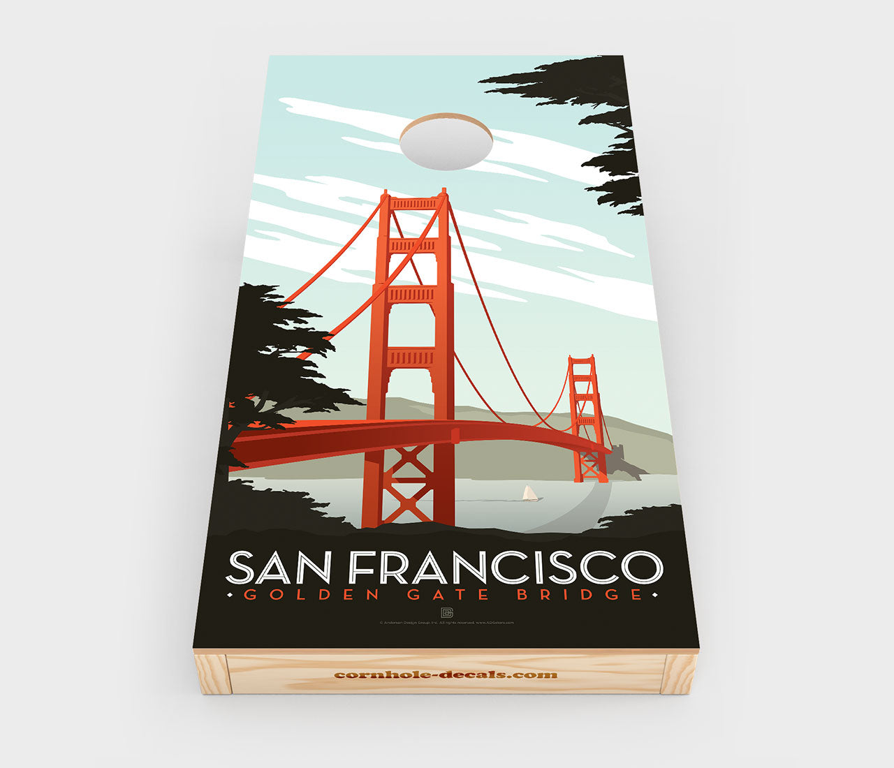 San Francisco – Golden Gate Bridge Cornhole Wrap Design