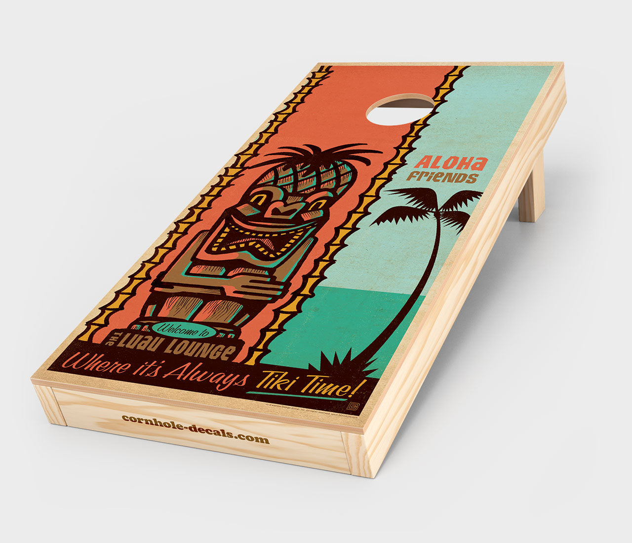 Tiki Time Cornhole Wrap Design