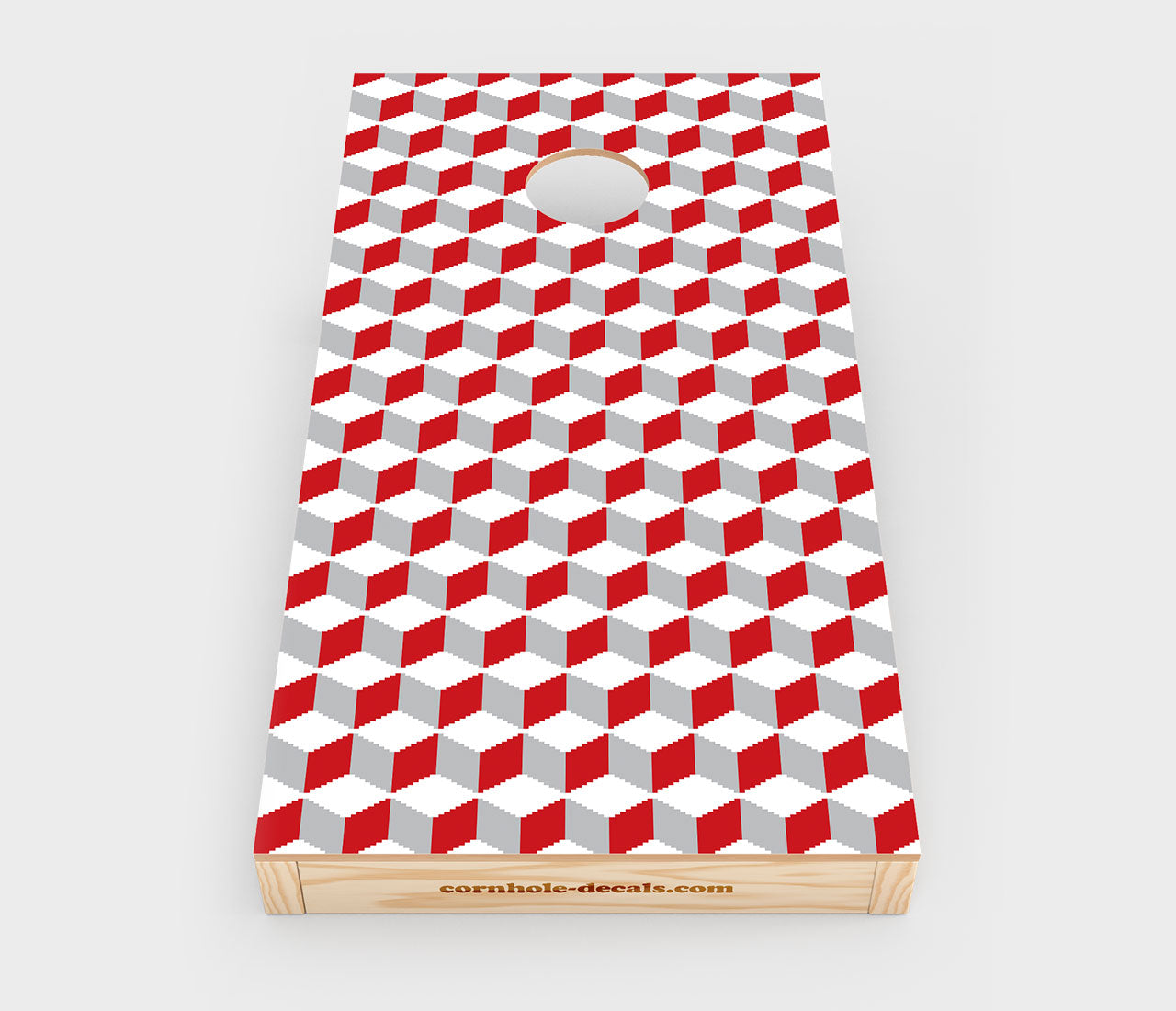 3D Cube Cornhole Decal – Large Red & Grey — Chuggles Cornhole Decals