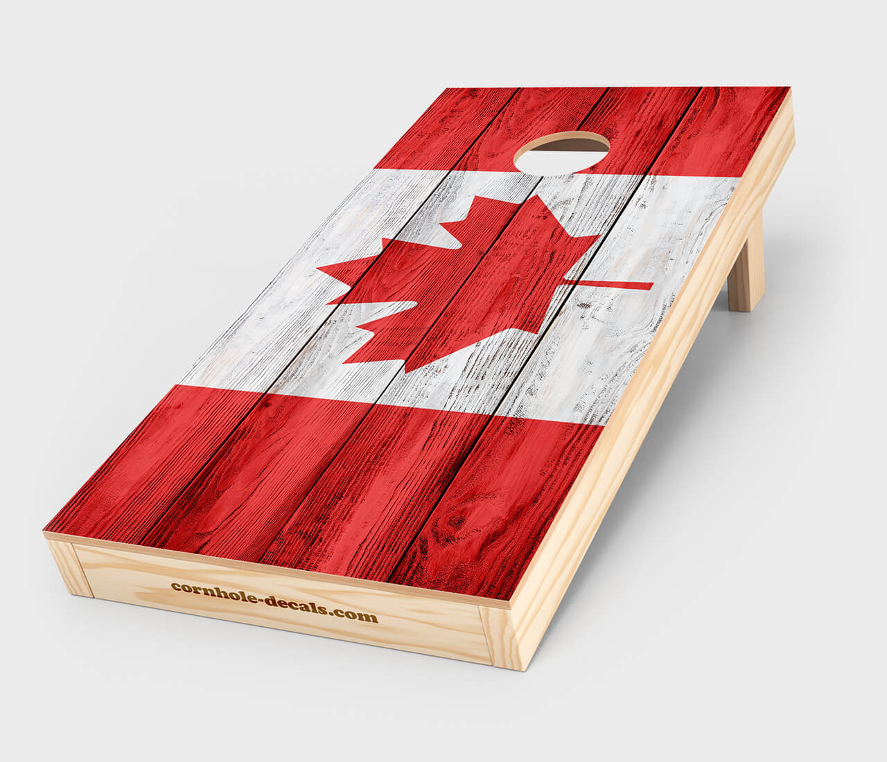 Canadian Flag Distressed Cornhole Wrap Design