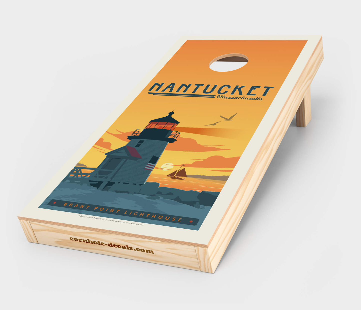 Chuggles Cornhole — Brant Point Lighthouse, Nantucket Island Cornhole Decal