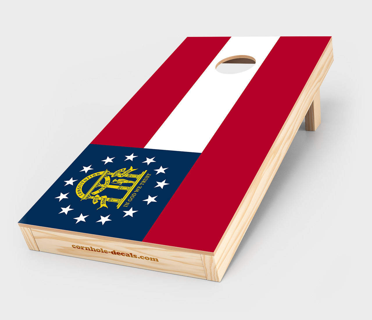 Georgia State Flag Cornhole Wrap Design