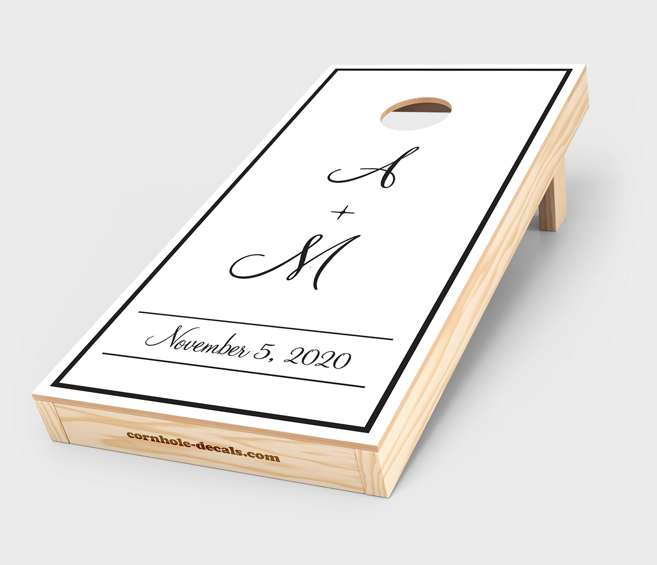 Chuggles Cornhole - Monogrammed Wedding Cornhole Decals