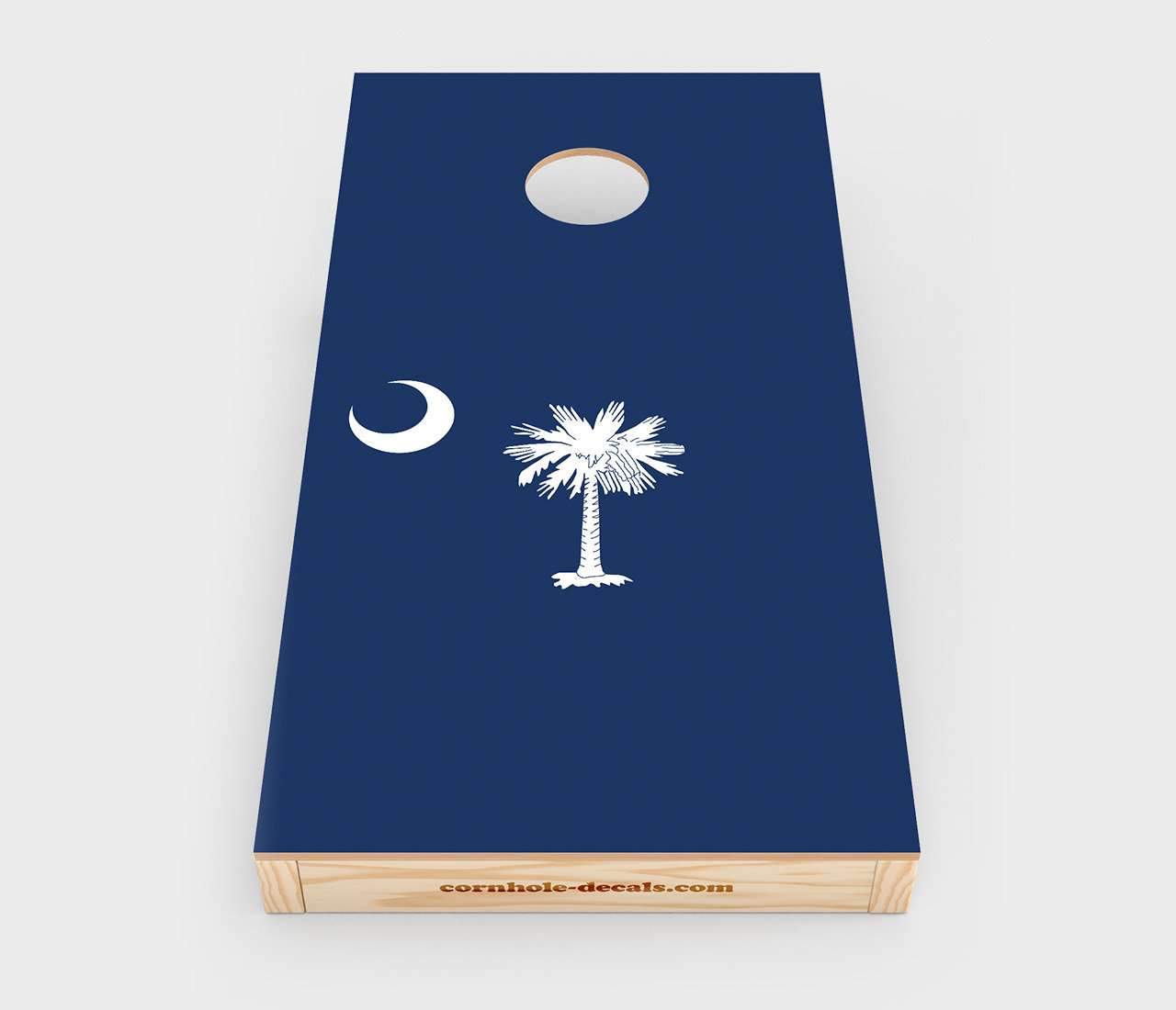 Chuggles Cornhole - South Carolina State Flag Cornhole Decal - Straight On View