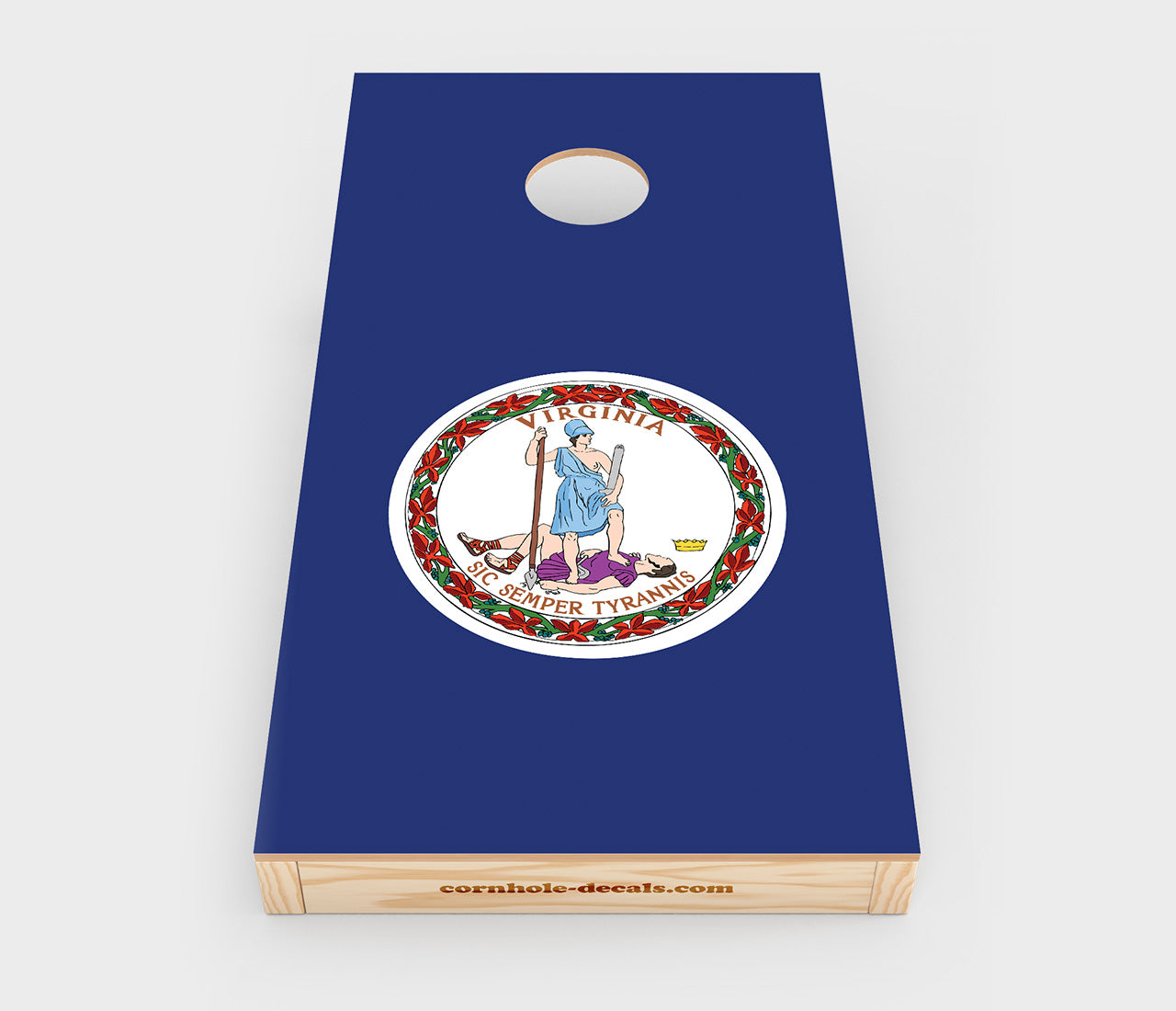 Chuggles Cornhole - Virginia State Flag Cornhole Decal - Straight On View