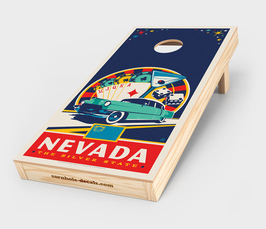 Nevada: The Silver State Cornhole Wrap Design
