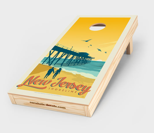 New Jersey Shoreline Cornhole Wrap Design