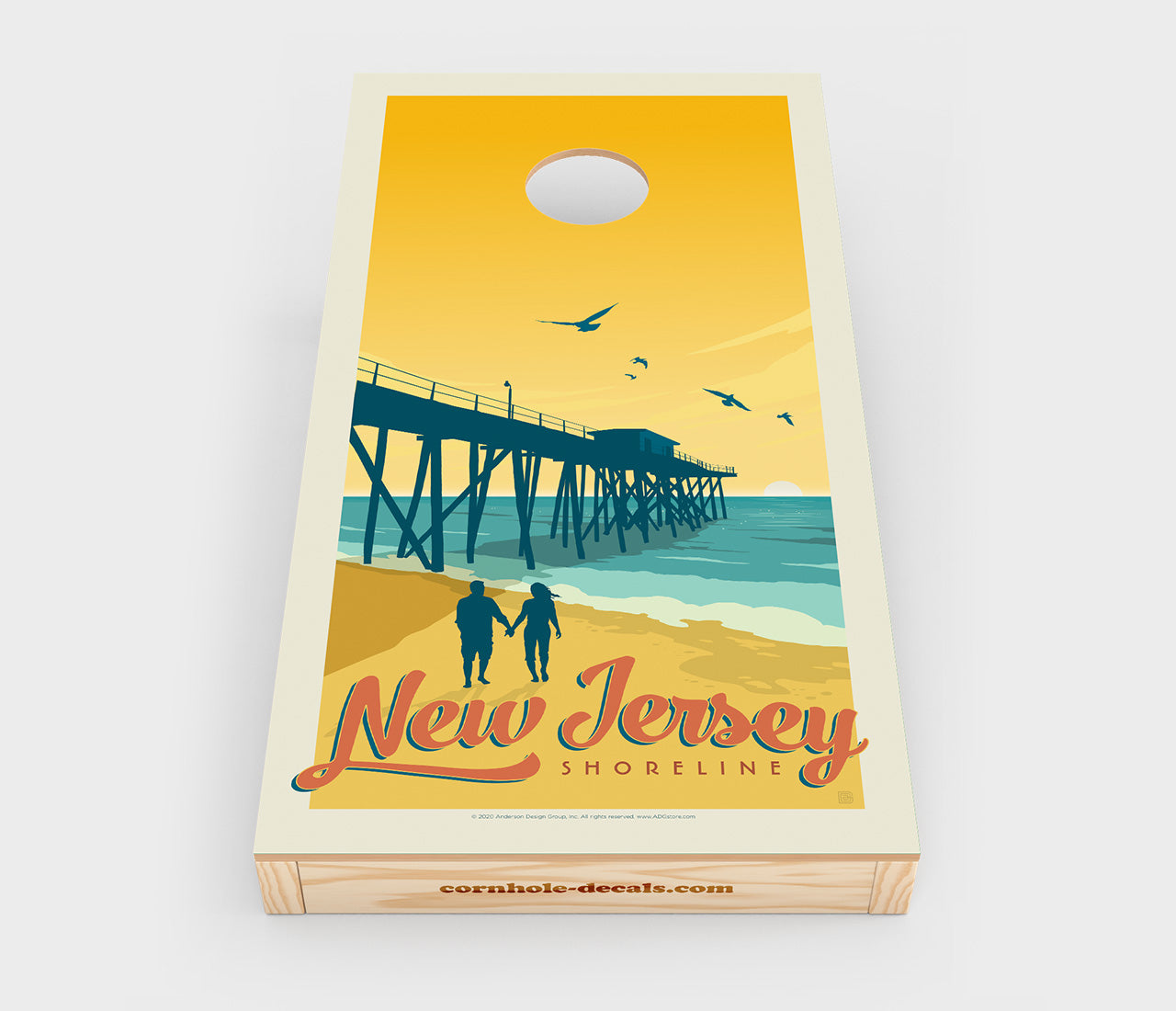 New Jersey Shoreline Cornhole Wrap Design