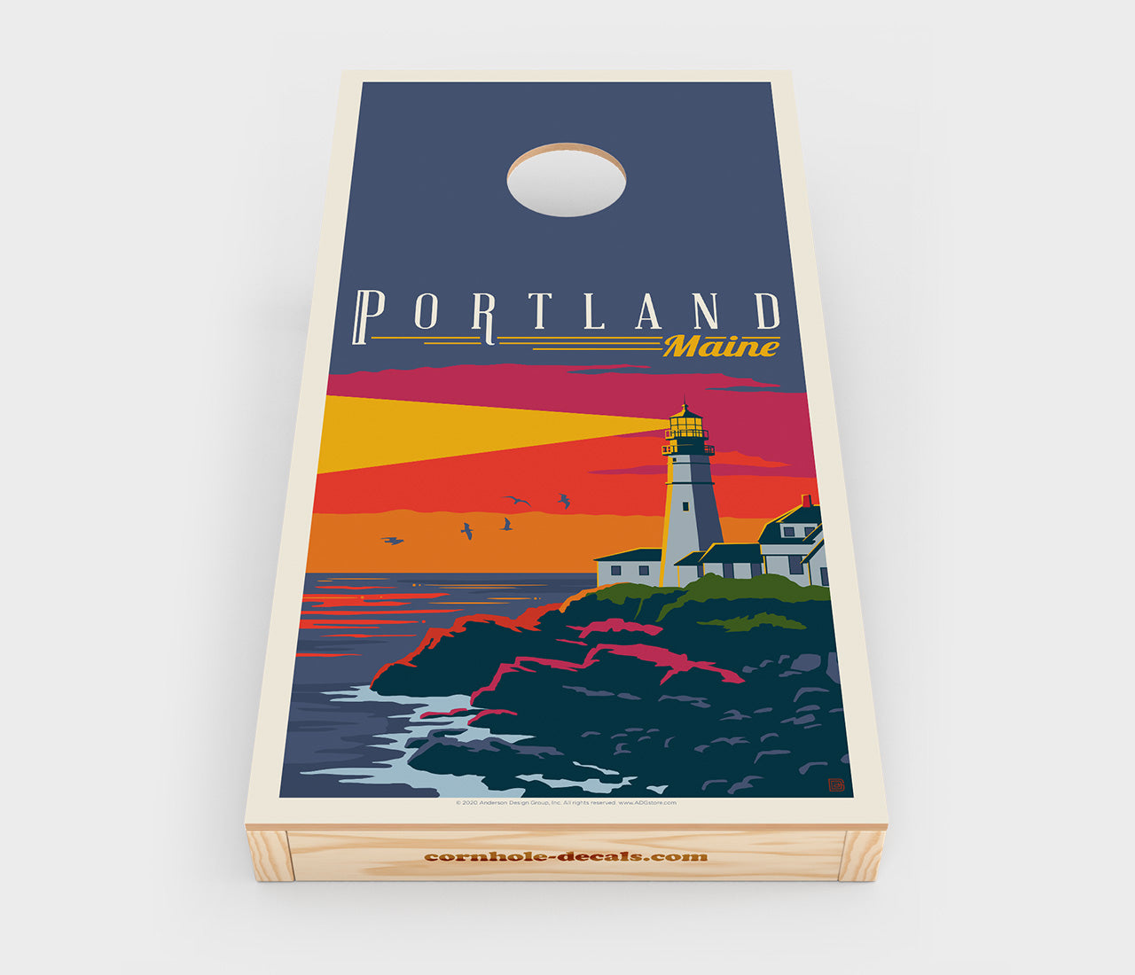 Portland, Maine Cornhole Wrap Design