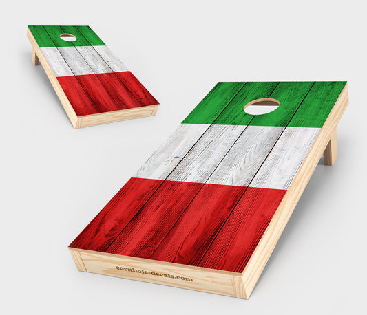 Distressed Italian Flag Cornhole Set