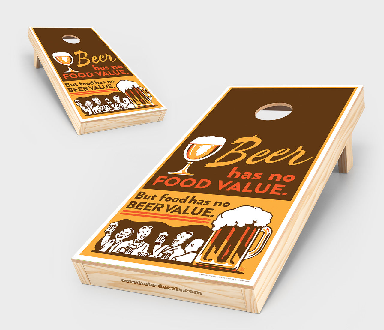 Food Value Vs. Beer Value Cornhole Set