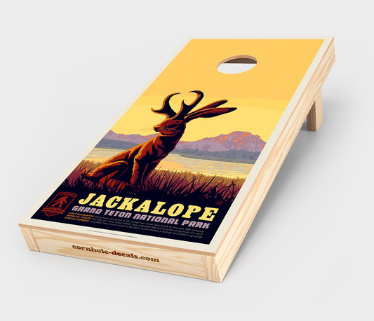 Grand Teton's Jackalope Cornhole Wrap Design