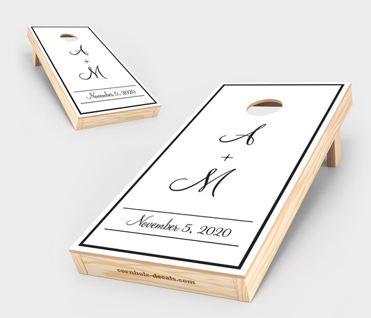 Monogrammed Wedding Cornhole Board Set