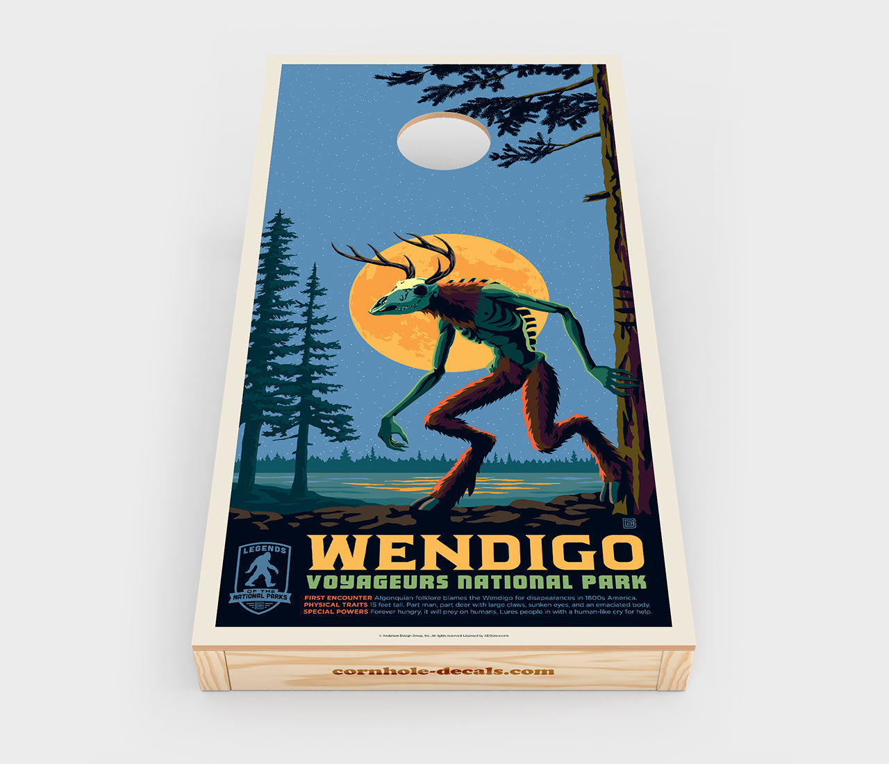 Voyageur's Wendigo Cornhole Wrap Design