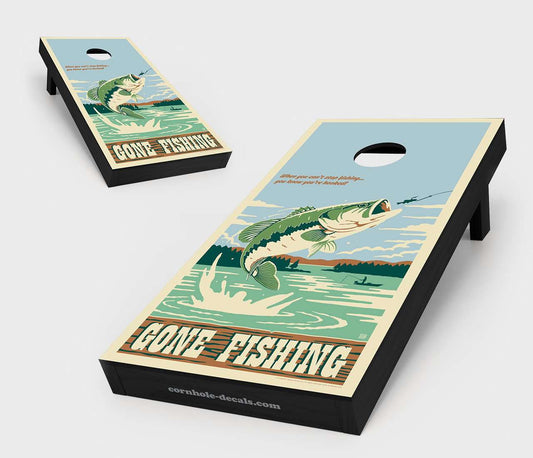 Gone Fishing Cornhole Board Set