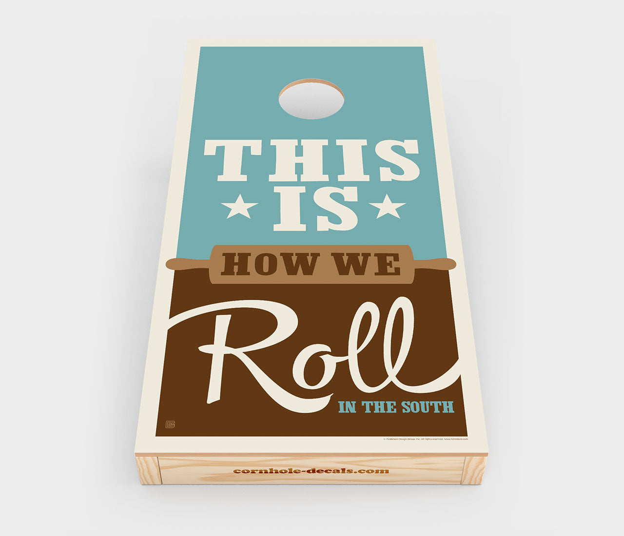 This Is How We Roll In The South Cornhole Wrap Design