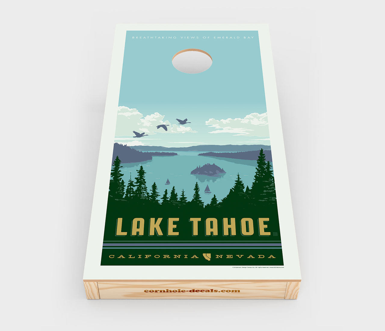 Lake Tahoe – Emerald Bay Cornhole Wrap Design
