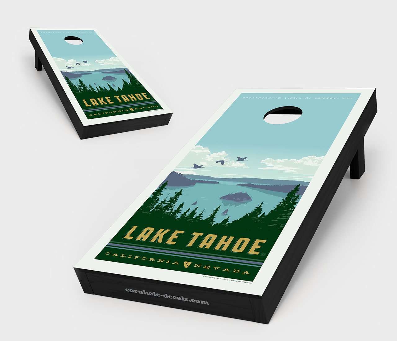 Lake Tahoe – Emerald Bay Cornhole Board Set