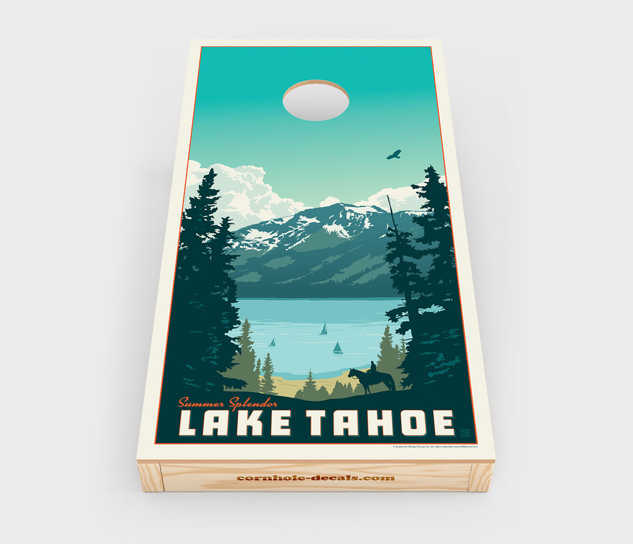 Lake Tahoe – Summer Splendor Cornhole Wrap Design