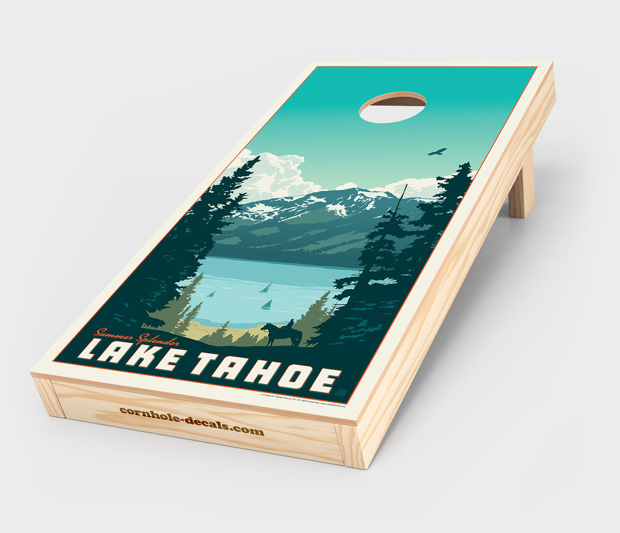 Lake Tahoe – Summer Splendor Cornhole Wrap Design