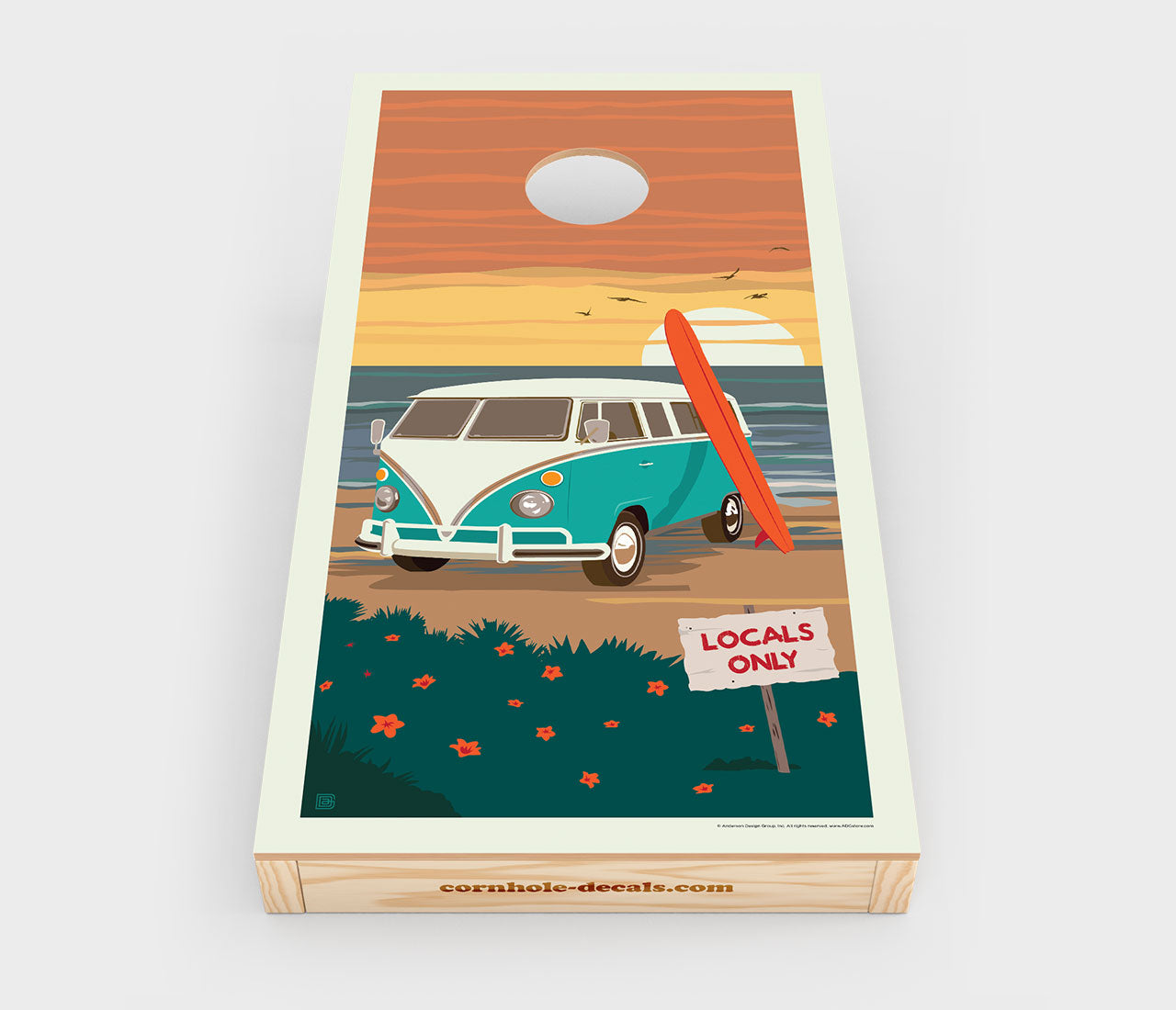 Locals Only: VW Surf Van Cornhole Wrap Design