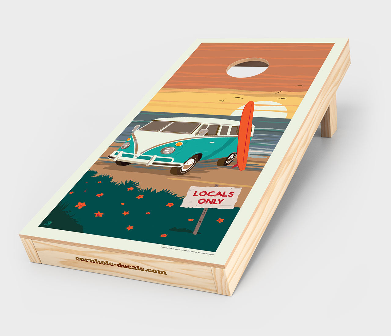 Locals Only: VW Surf Van Cornhole Wrap Design