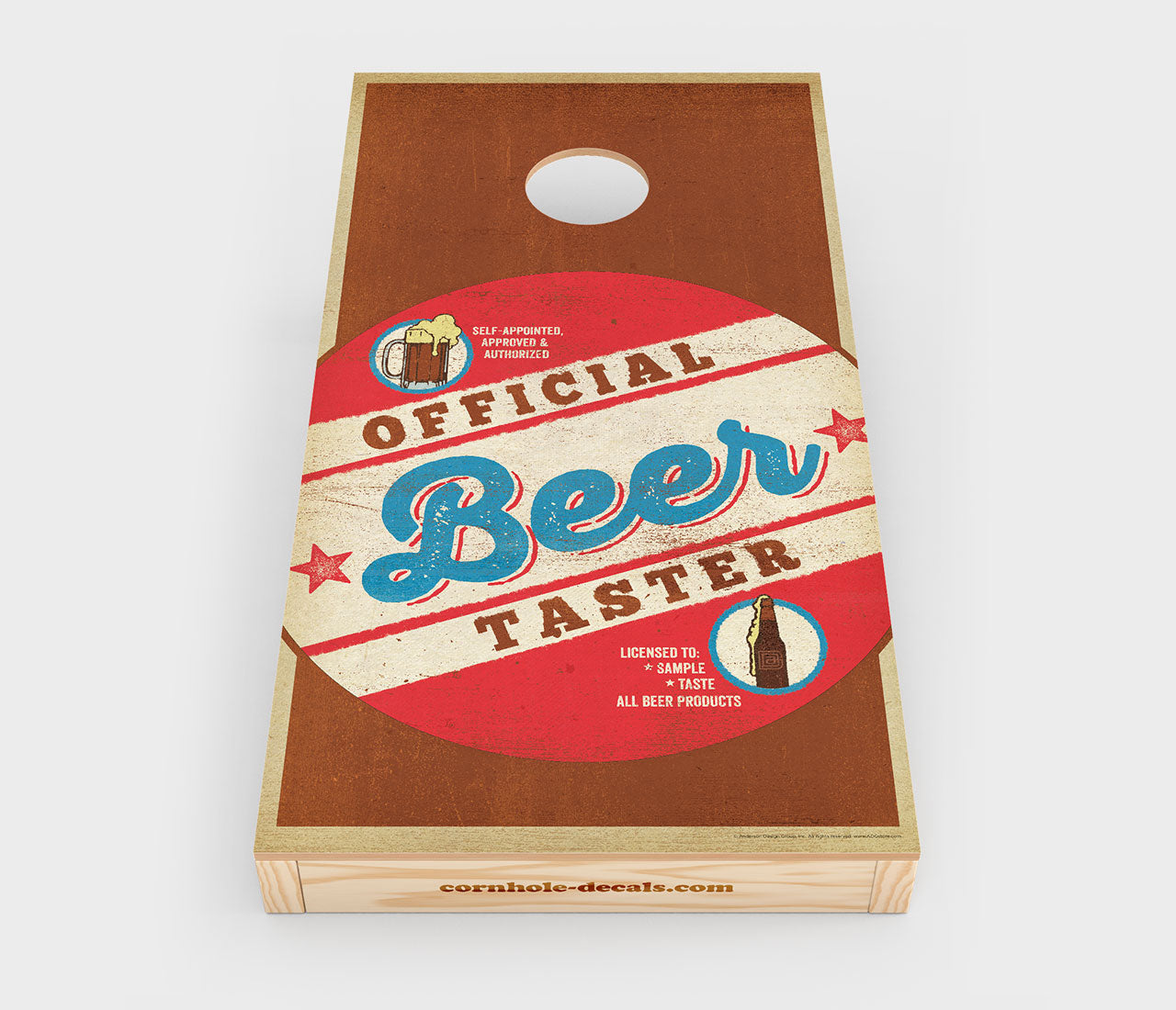Official Beer Taster Cornhole Wrap Design