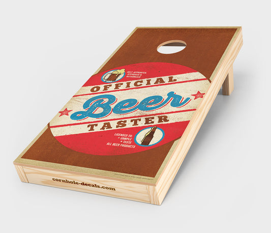 Official Beer Taster Cornhole Wrap Design