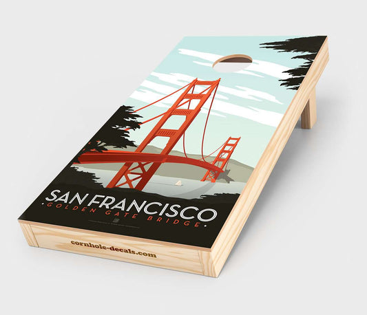 San Francisco – Golden Gate Bridge Cornhole Wrap Design