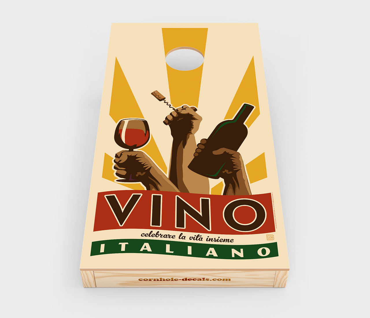 Vino Italiano Cornhole Wrap Design