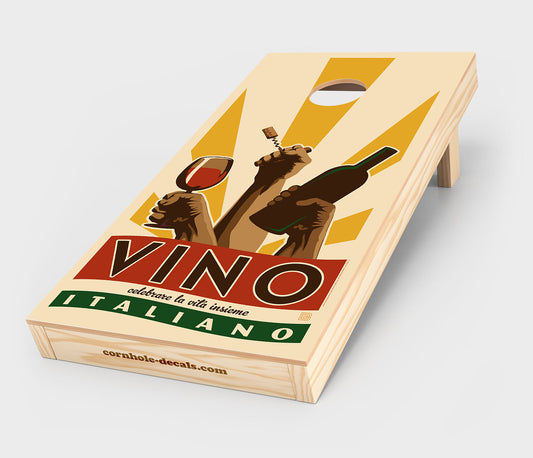 Vino Italiano Cornhole Wrap Design