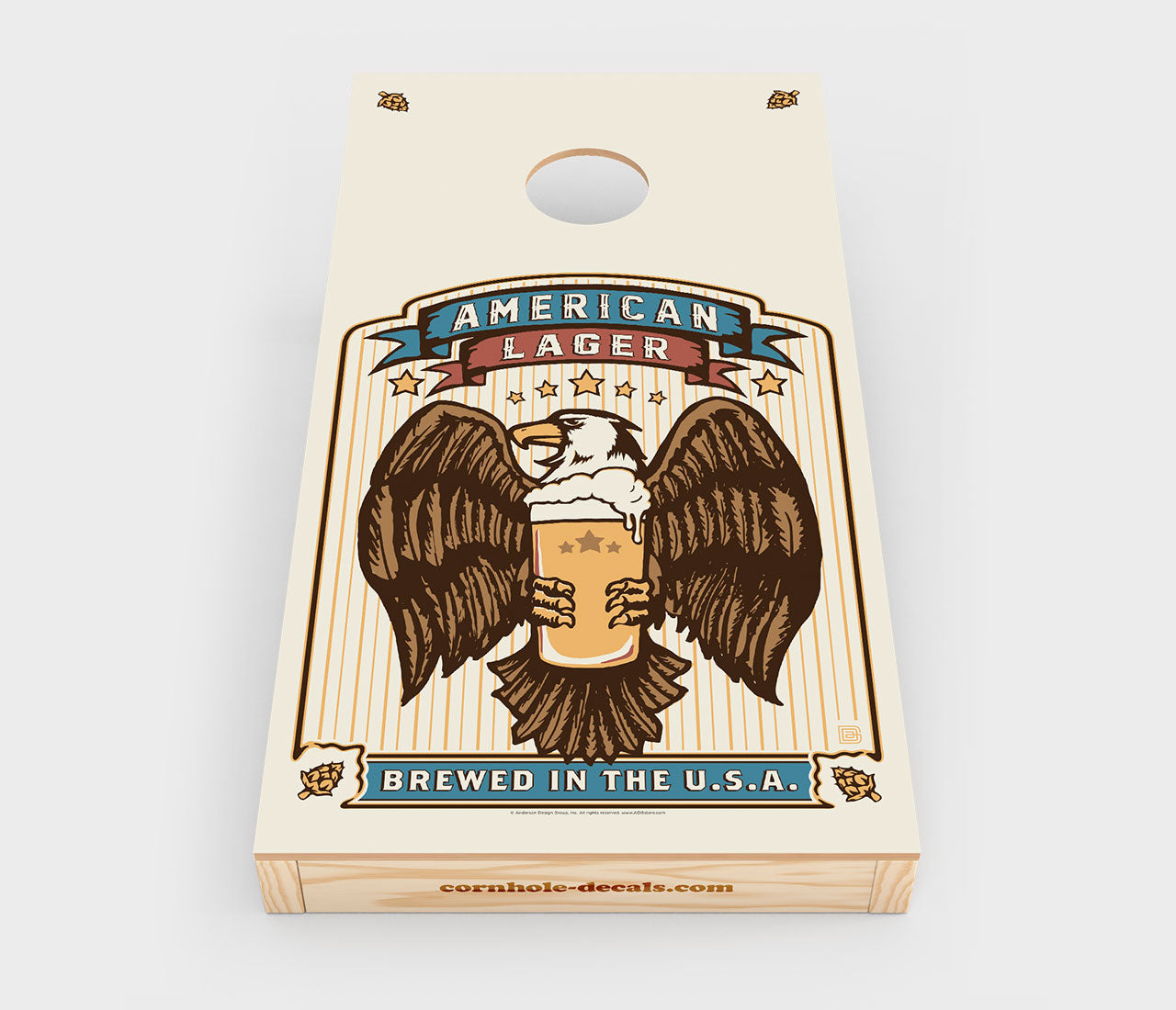 American Lager Cornhole Decal — Chuggles Cornhole