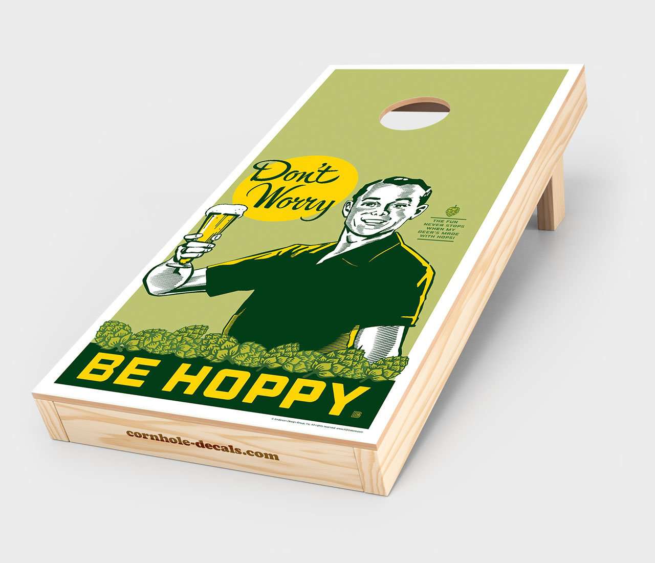 Chuggles Cornhole - Anderson Design Group - Don't Worry. Be Hoppy