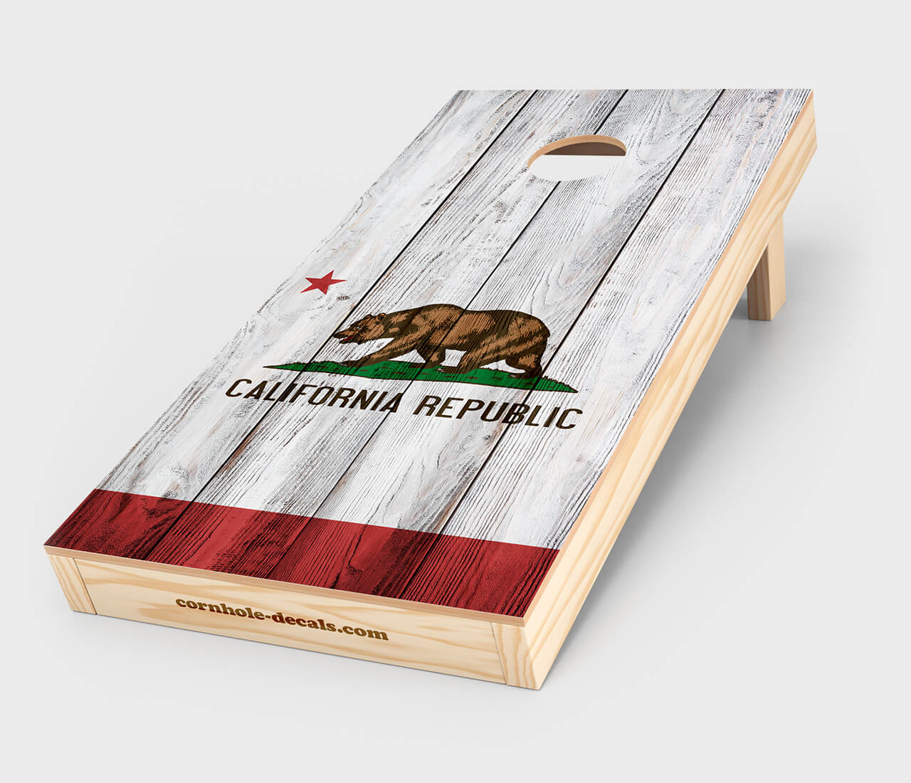 California State Flag Distressed Cornhole Wrap Design