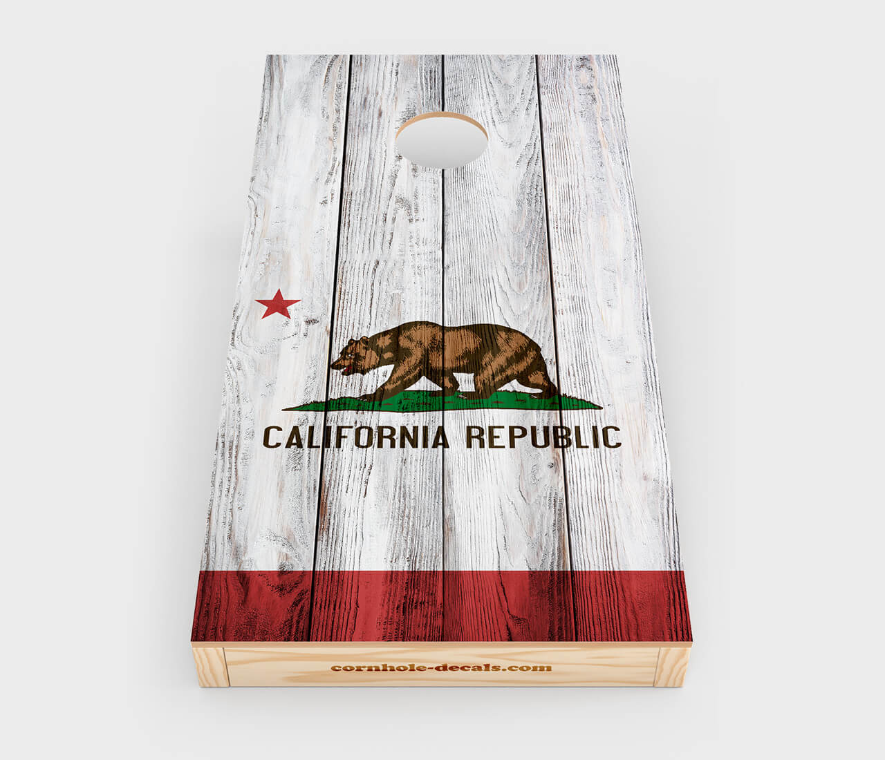 California State Flag Distressed Cornhole Wrap Design