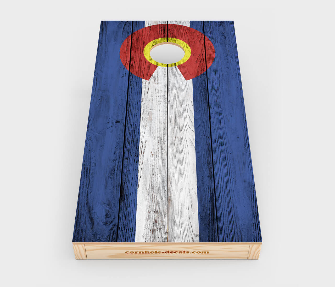 Colorado State Flag Distressed Cornhole Wrap Design