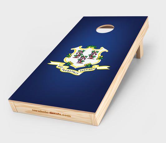 Chuggles Cornhole - Connecticut State Flag Cornhole Decal