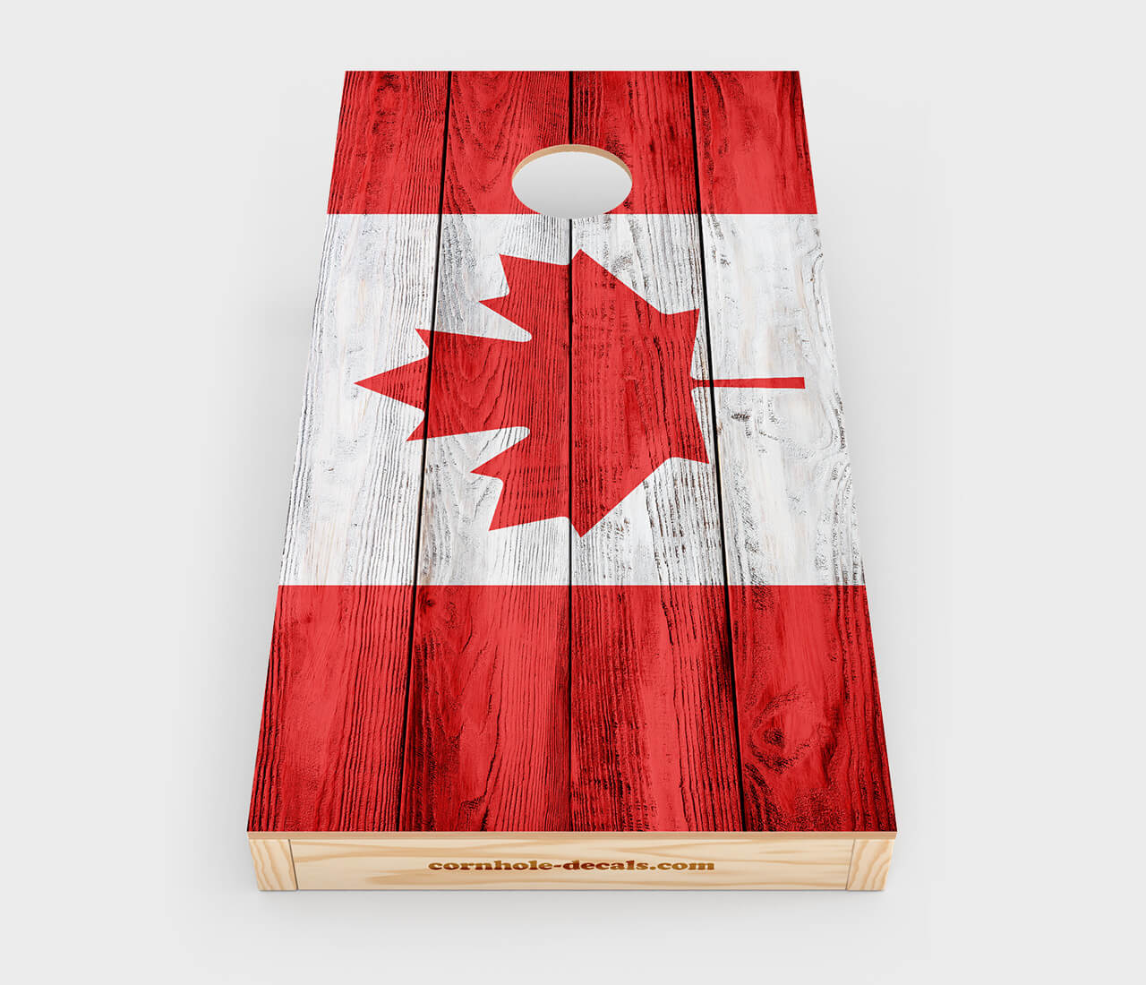 Canadian Flag Distressed Cornhole Wrap Design