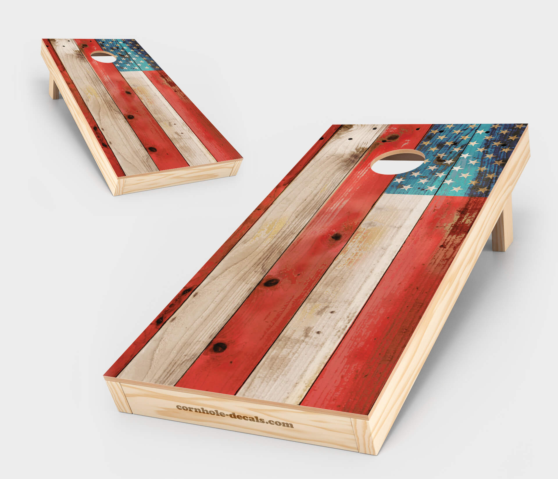 Chuggles Cornhole — America Flag Distressed Cornhole Set