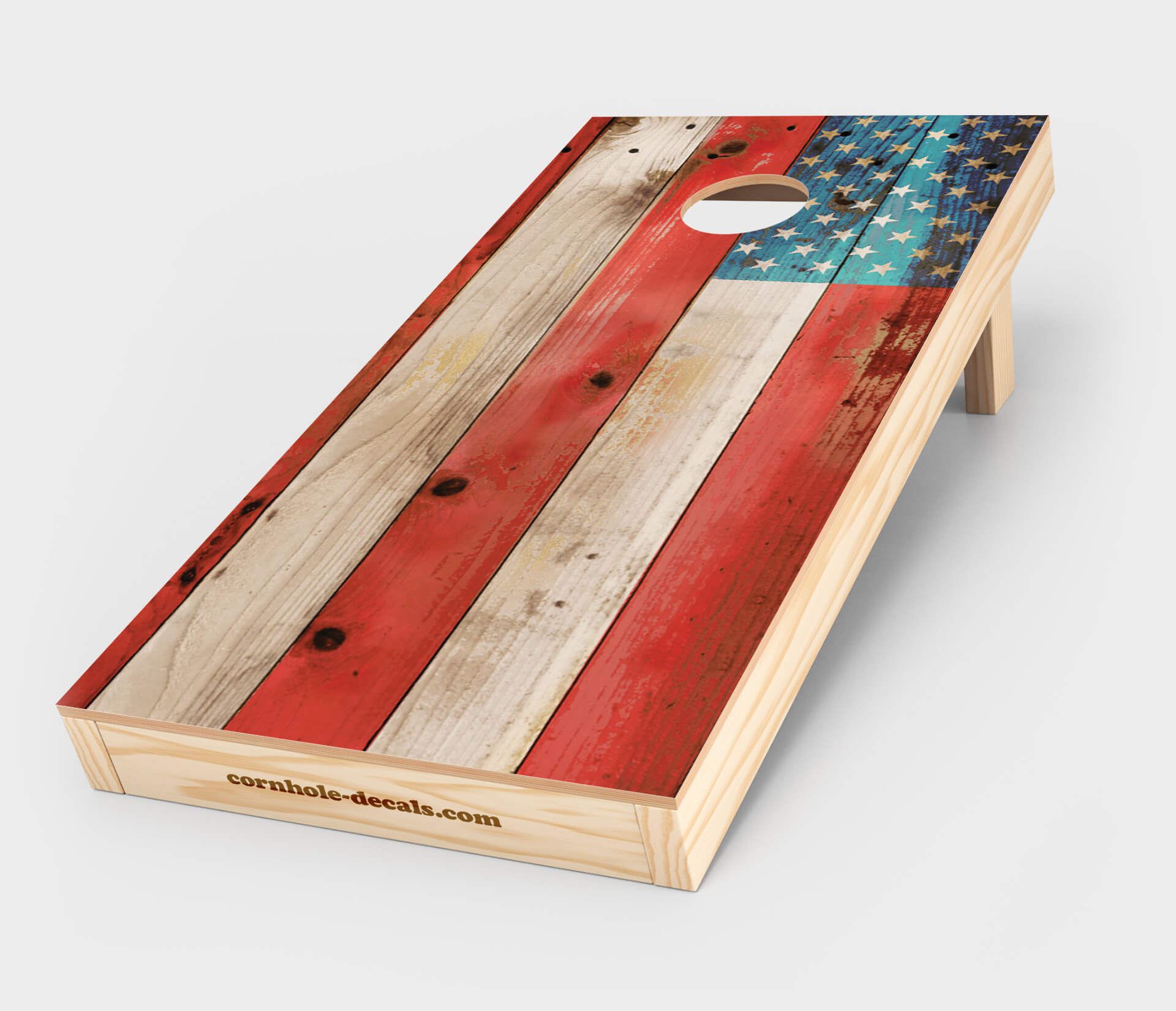 Chuggles Cornhole — American Flag Distressed Cornhole Decal