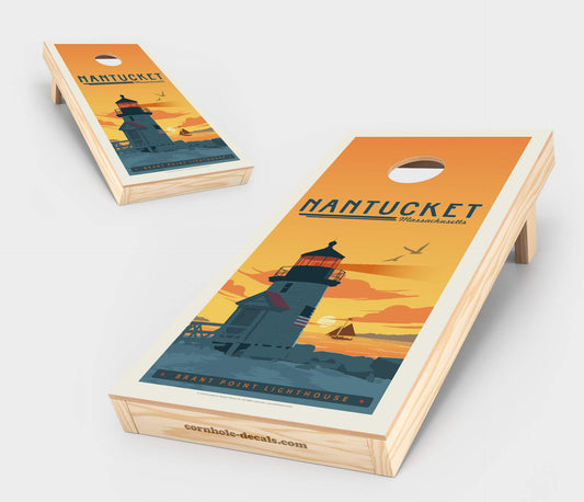 Chuggles Cornhole — Brant Point Lighthouse, Nantucket Island Cornhole Board Set