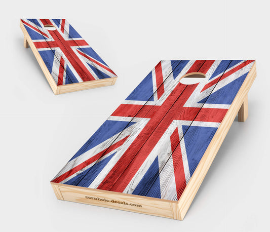 Chuggles Cornhole — British Union Jack Distressed Cornhole Board Set