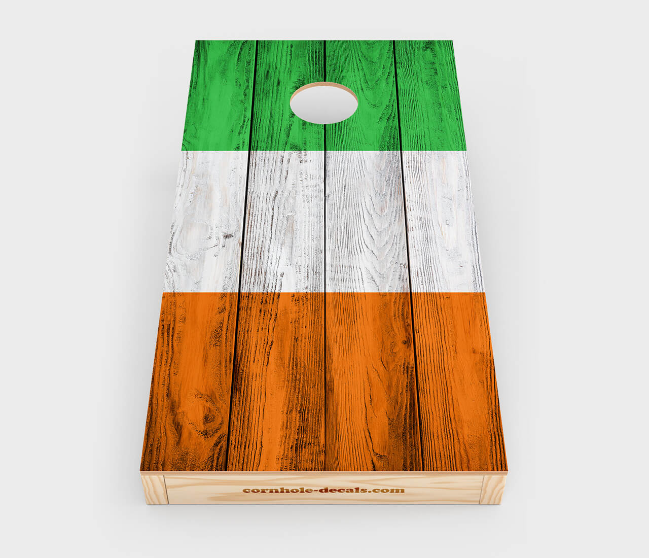 Chuggles Cornhole - Distressed Irish Flag Cornhole Decal