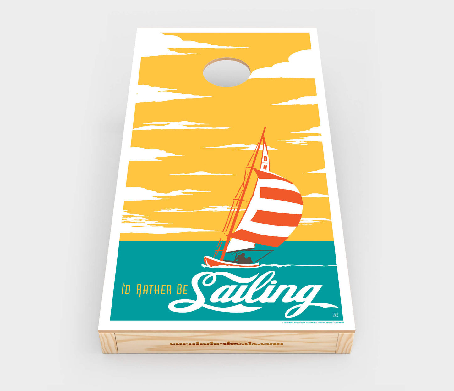 I’d Rather Be Sailing Cornhole Board Set