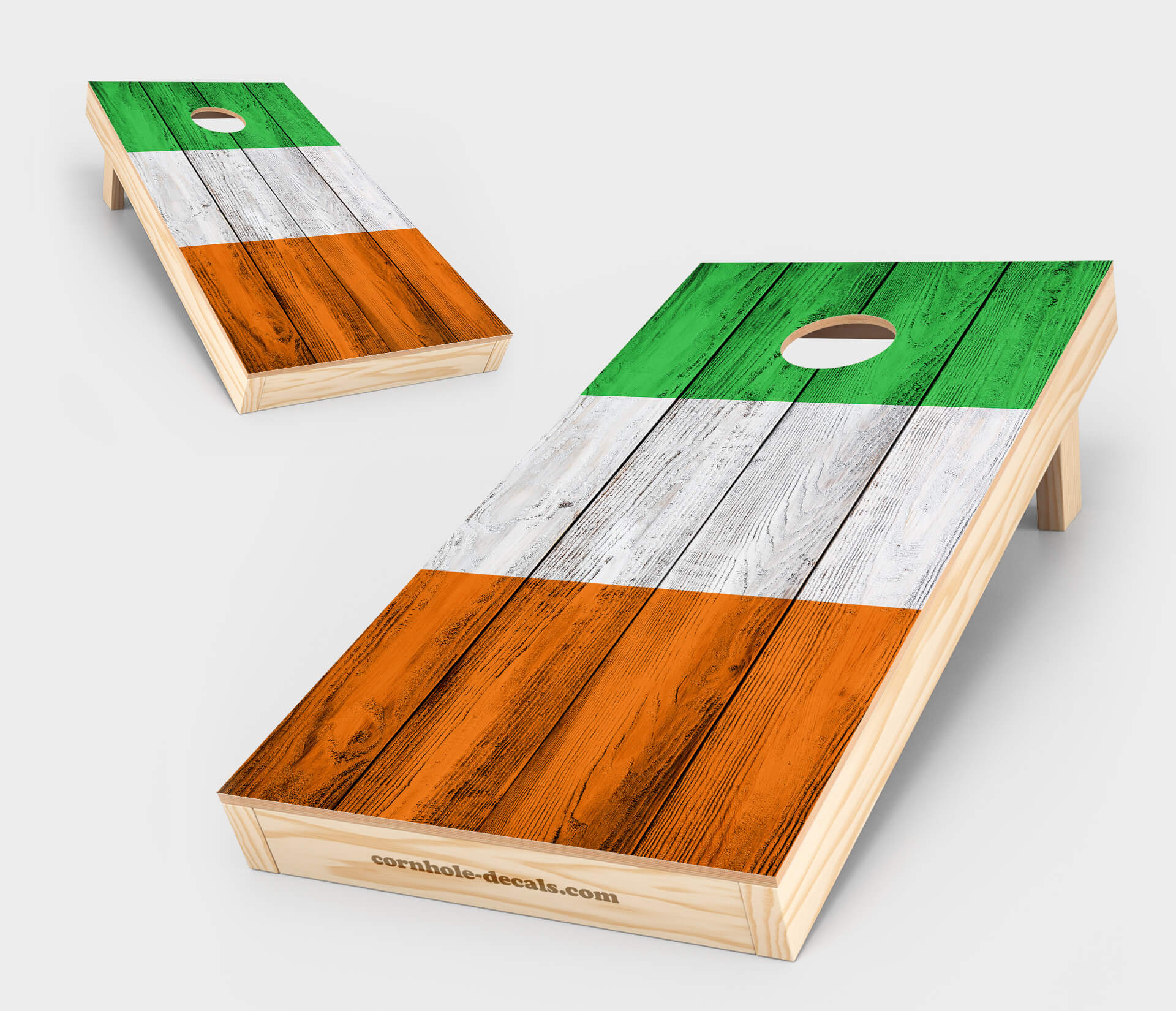 Chuggles Cornhole — Irish Flag Distressed Cornhole Set