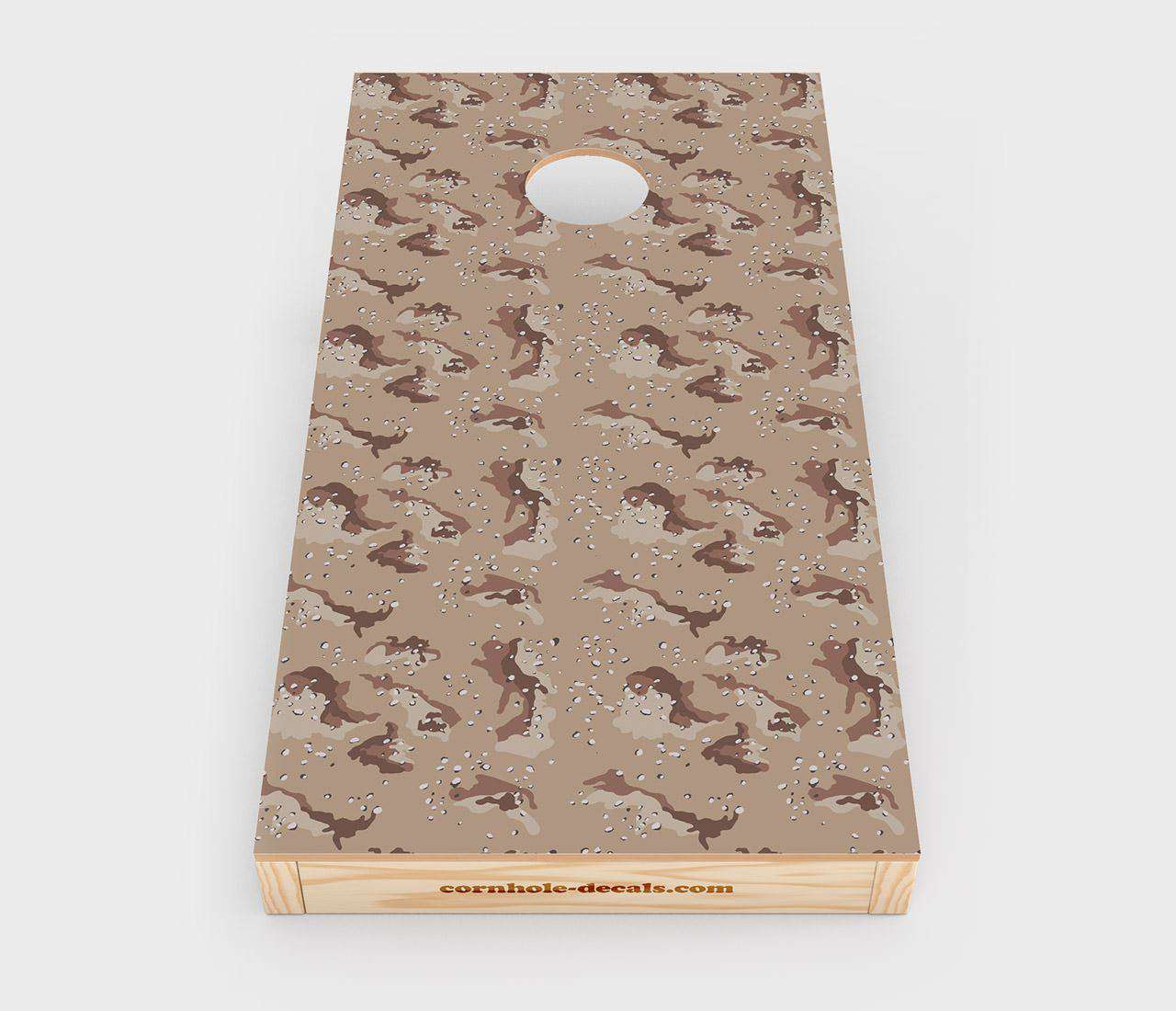 Chuggles Cornhole - Desert Camo Cornhole Decal - Straight On View