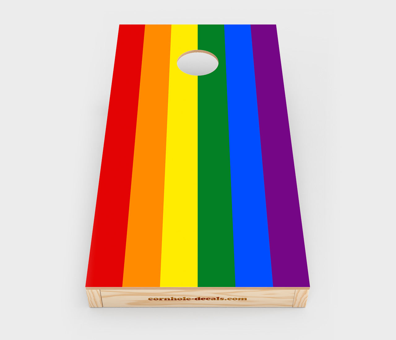 Chuggles Cornhole - Gay Pride Flag Cornhole Decal - Straight On View